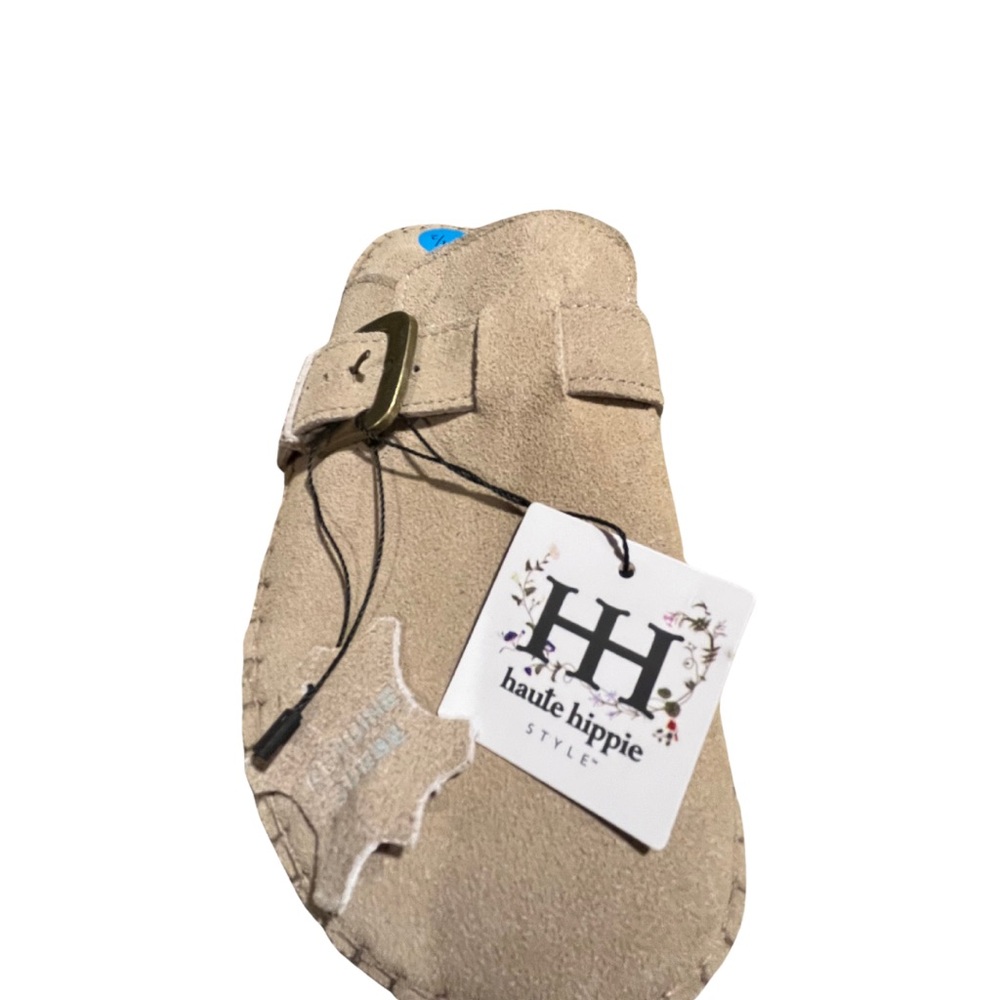 Haute Hippie Beige Suede Moccasin Clogs with Buckle Detail | NWT - Picture 5 of 5